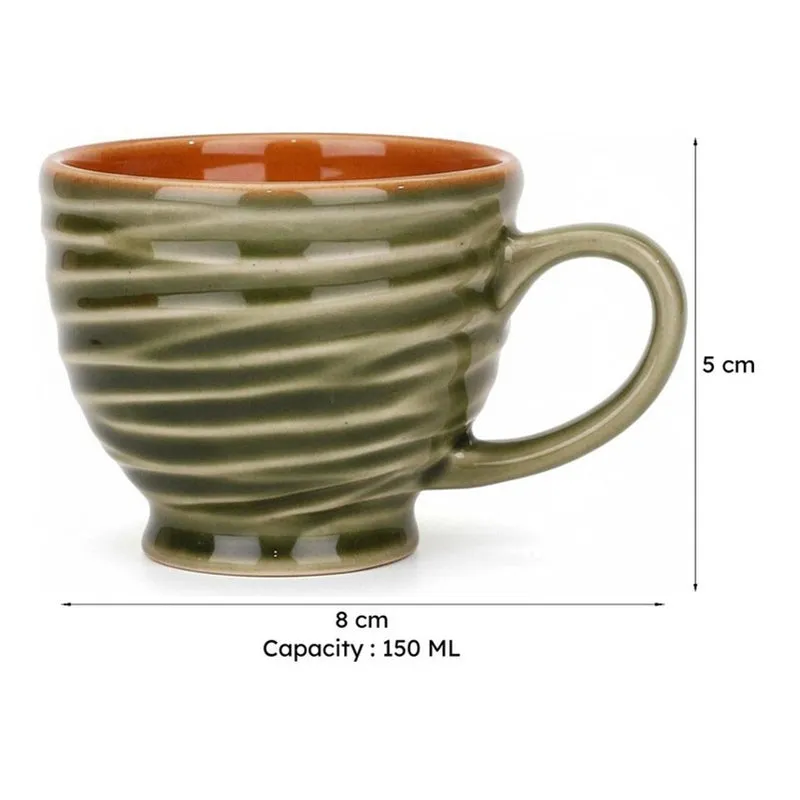 Constanza Ceramic Tea Cup (150 mL)/Green) media 8