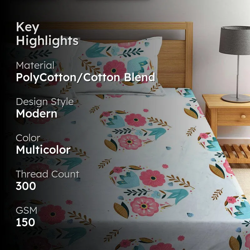 Nitro Floral Bedsheet - 150 GSM media 2