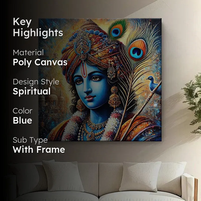 Giridhari Krishna Poly Canvas Wall Painting media 2