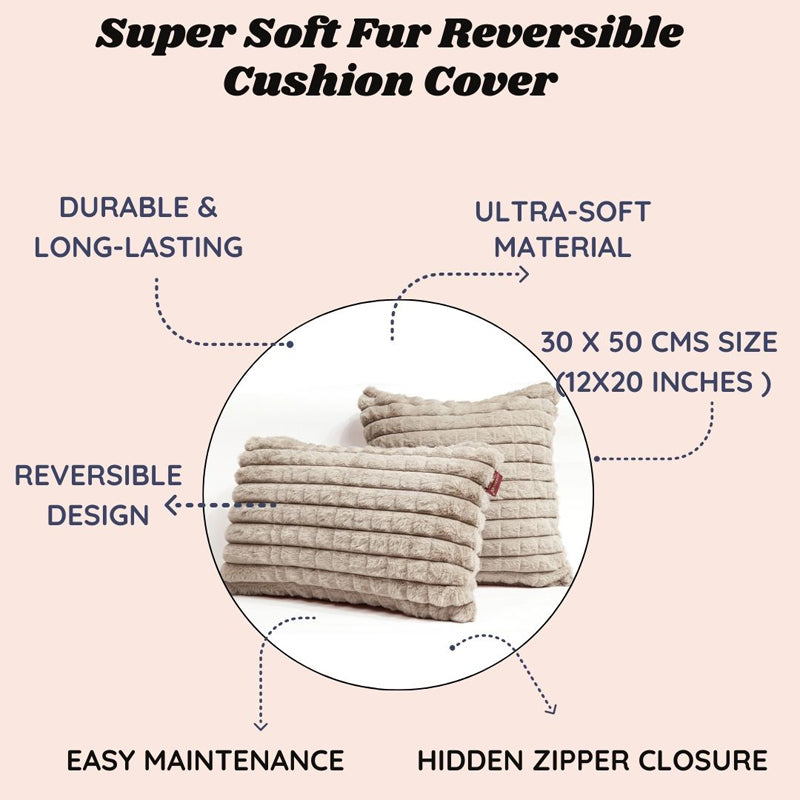 Frost Waffle Beige Cushion Cover (Rectangle)  Set of Two media 6