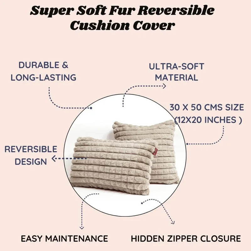 Frost Waffle Beige Cushion Cover (Rectangle) Set of Two media 6