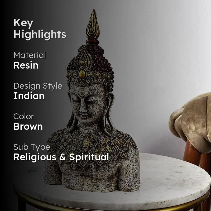 Jewelled Buddha Painted Resin Showpiece media 2