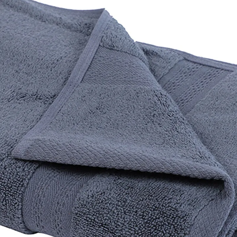 Miorah Bath Towel (Grey & Dark Blue) - Set Of Four media 5