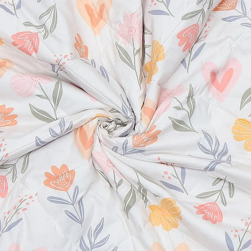 Monte Carlo Velbloom Floral Polyester Reversible Comforter (Light Blue) - 120 GSM media 6