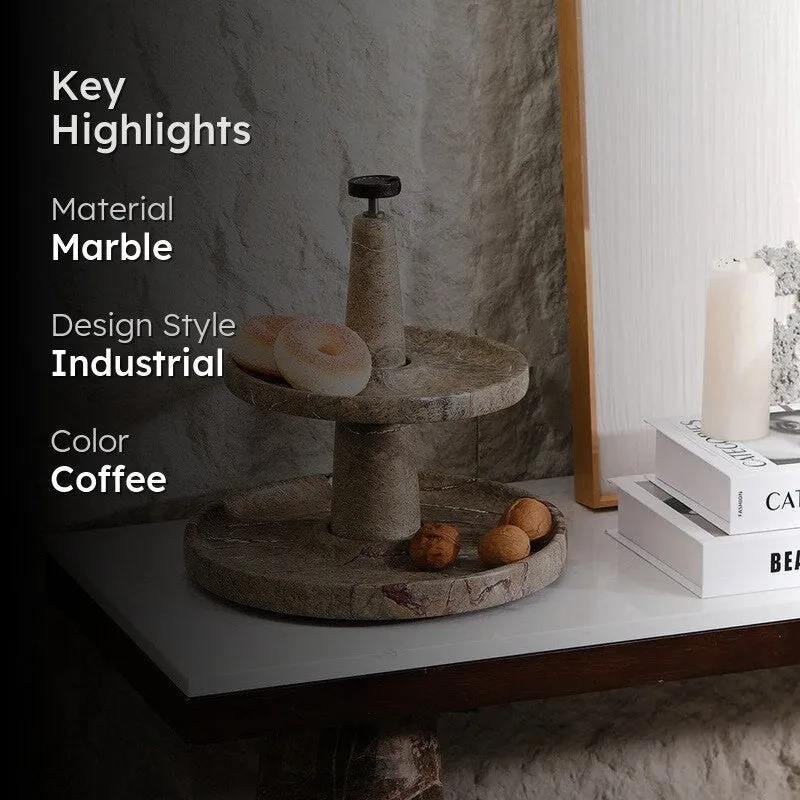 Rustica Serve Marble Platter - Coffee media 2