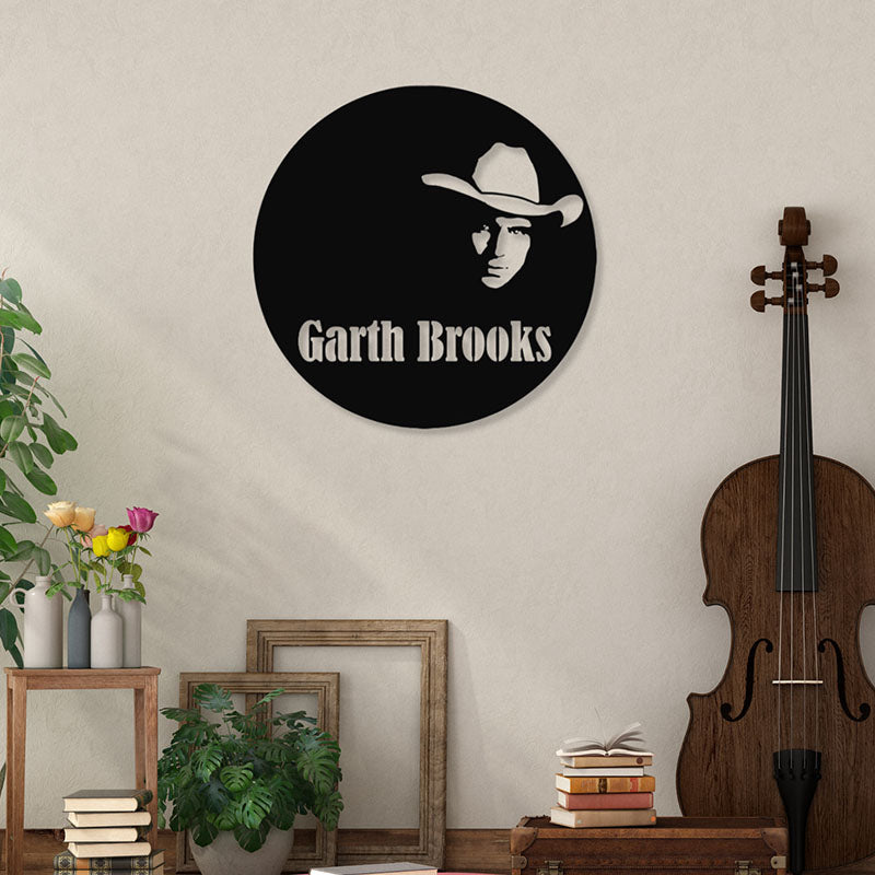 Garth Brooks Black Iron Wall Accent