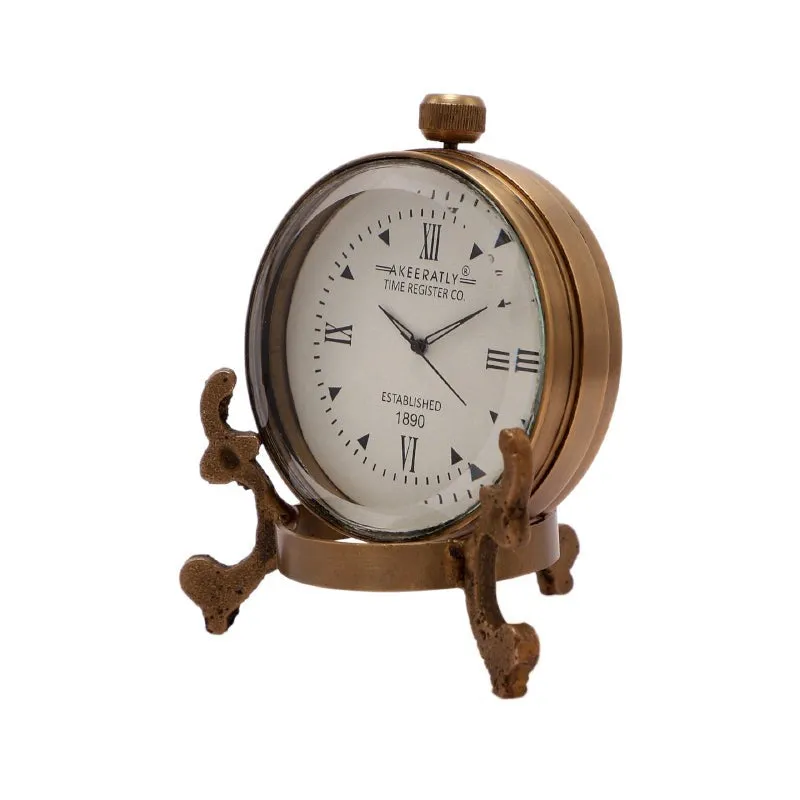 Houston Antique Brass Table Clock media 5
