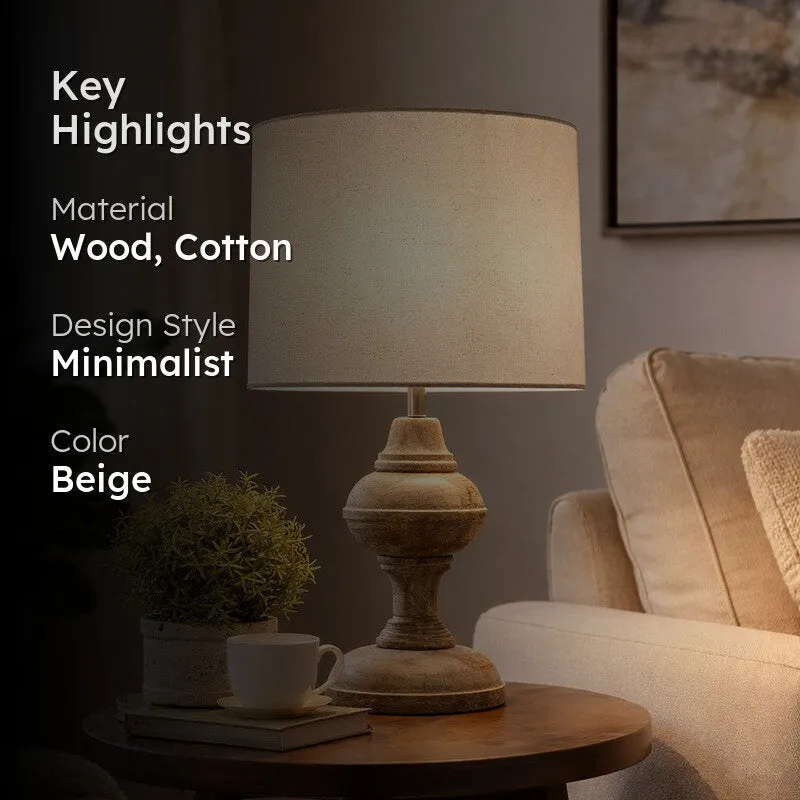 MonoAura Wooden Table Lamp - White media 2