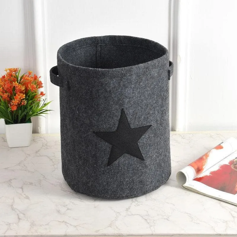 Starry Felt Laundry Basket media 1