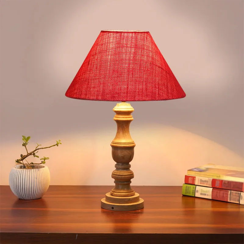 Sienna II Carve Wooden Table Lamp - Pink,Brown media 3