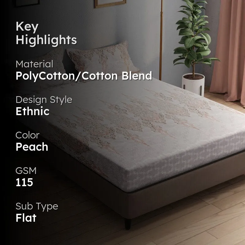 Deyricon Bedsheet (Peach) - 115 GSM media 2