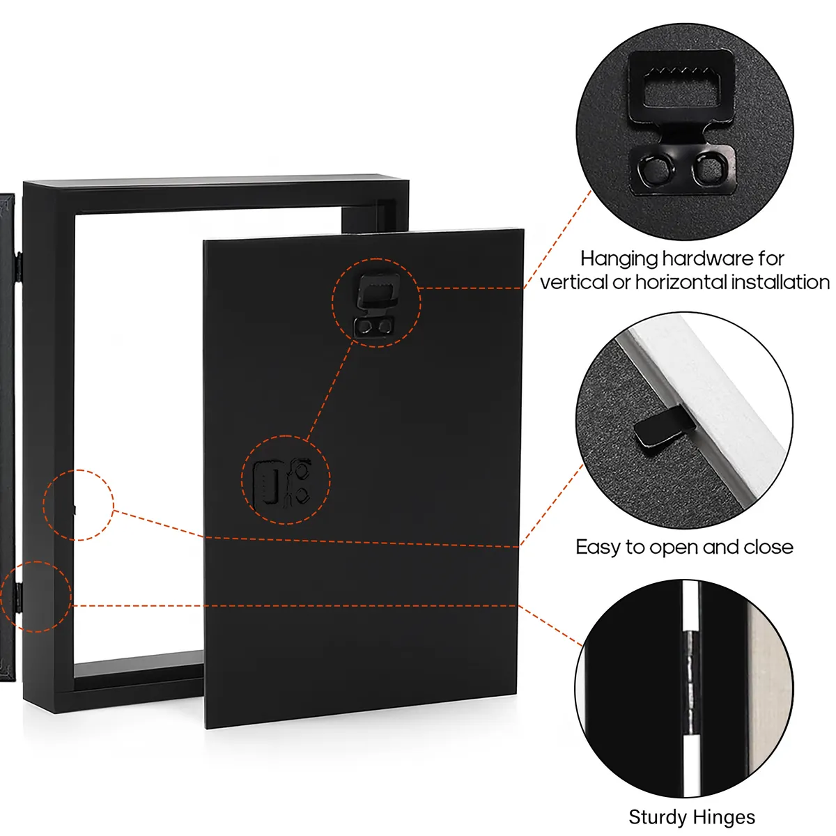 LuxeOutline MDF Shadow Box Photo Frame - Black media 6