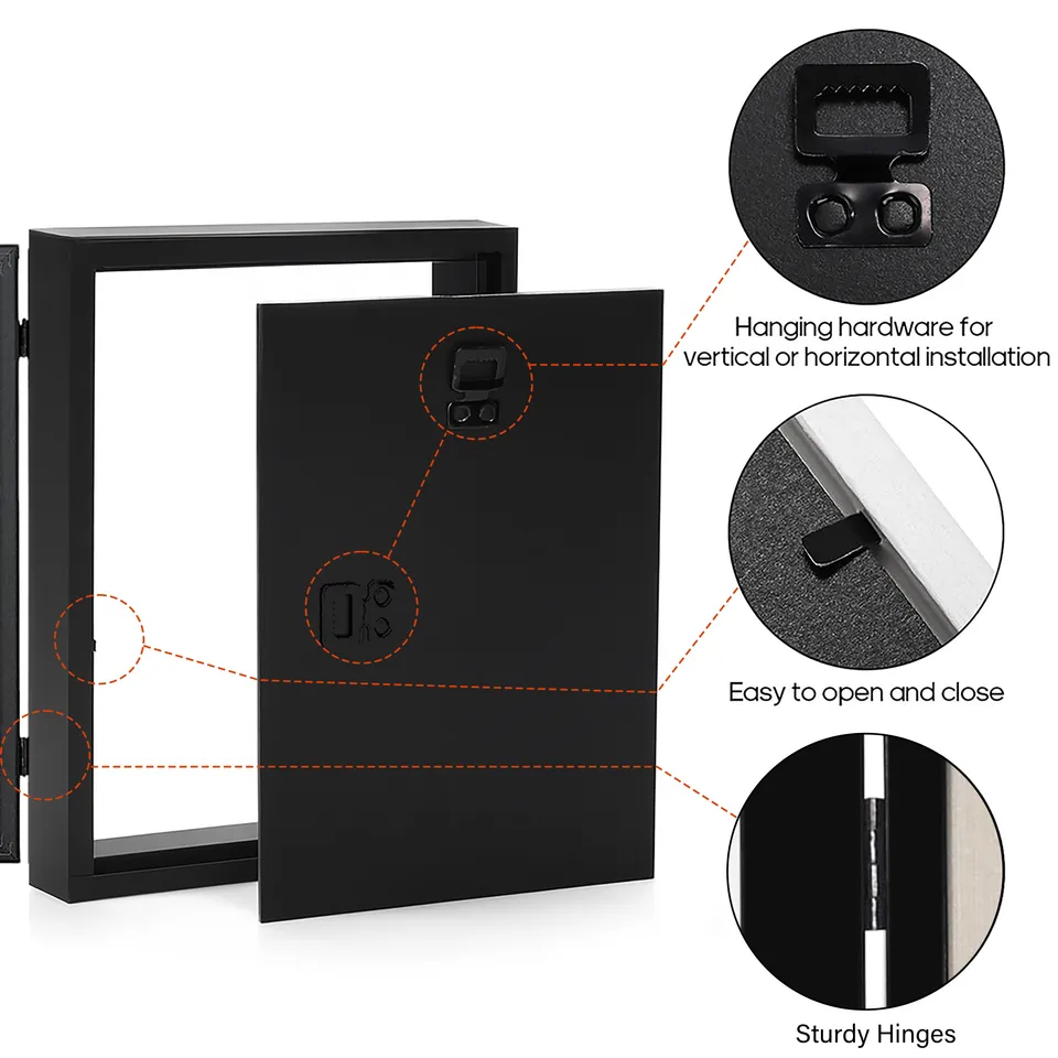 LuxeOutline MDF Shadow Box Photo Frame - Black media 6