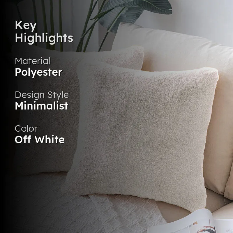 Fur Dual Cushion Cover Set (Off White) - Set Of Two media 2