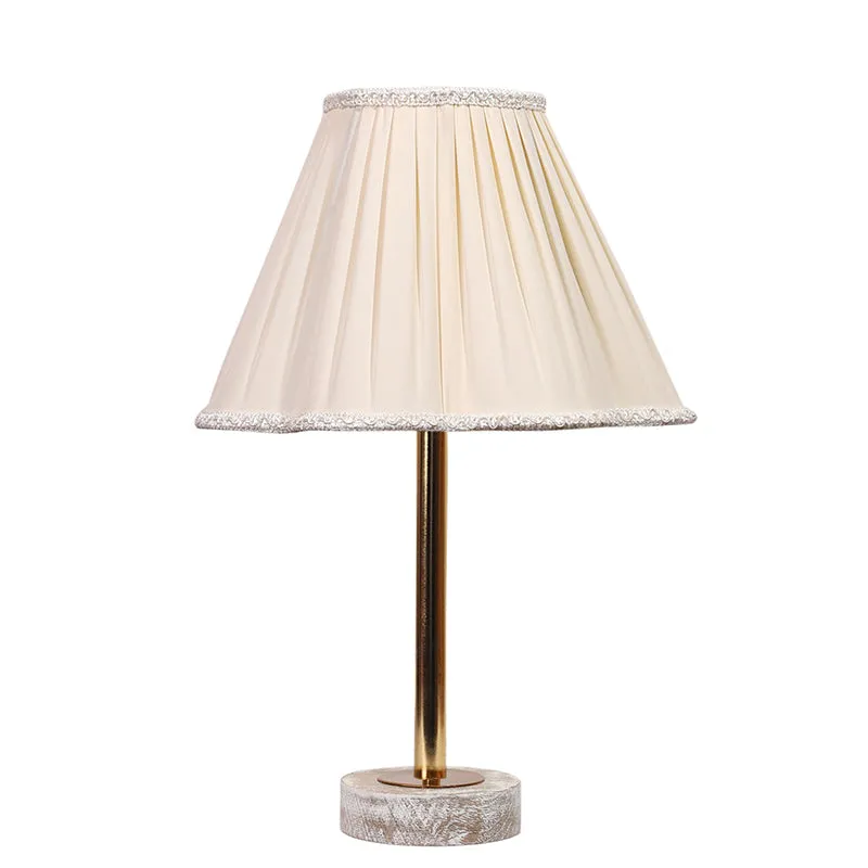 Pleatra Rodin Wooden Table Lamp - White,Gold media 4