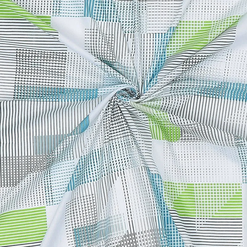 Monte Carlo Checkora Cotton Bedsheet (White,Green) - 104 TC media 10
