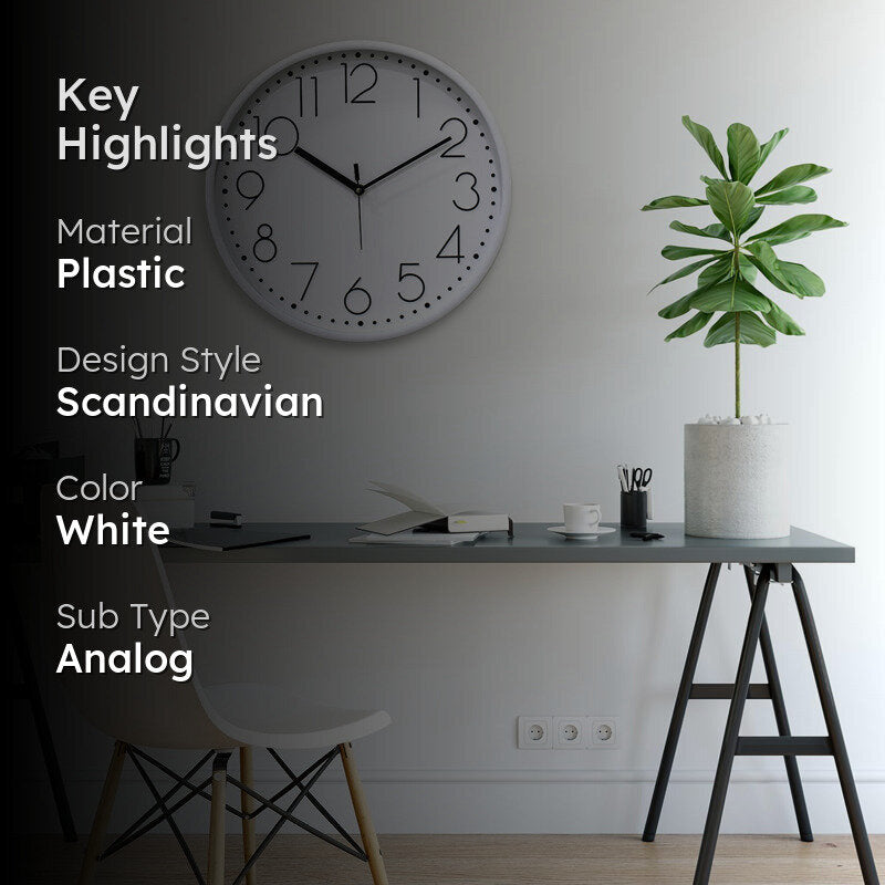 Tynox Analog Wall Clock - White media 2