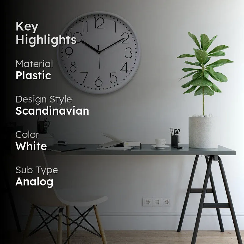 Tynox Analog Wall Clock - White media 2