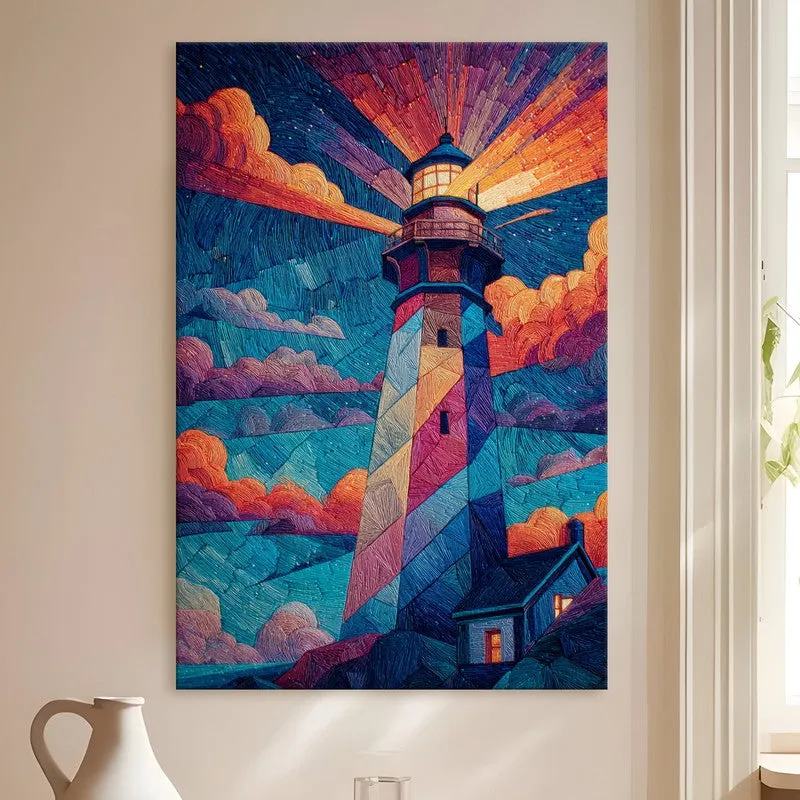 Harbor Light Coastal Canvas Wall Art media 4