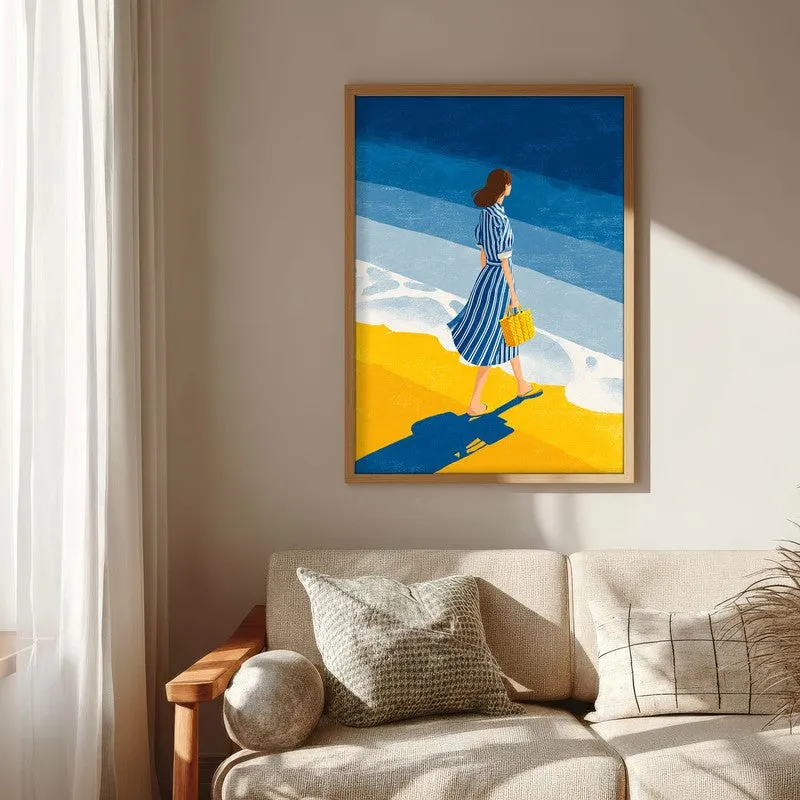 Oceanview Canvas Wall Painting - Brown Frame media 7