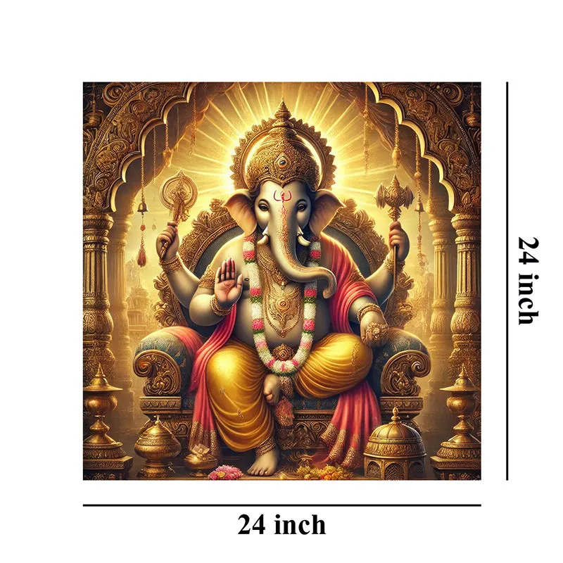 Raja Ganapathi Poly Canvas Wall Painting media 8
