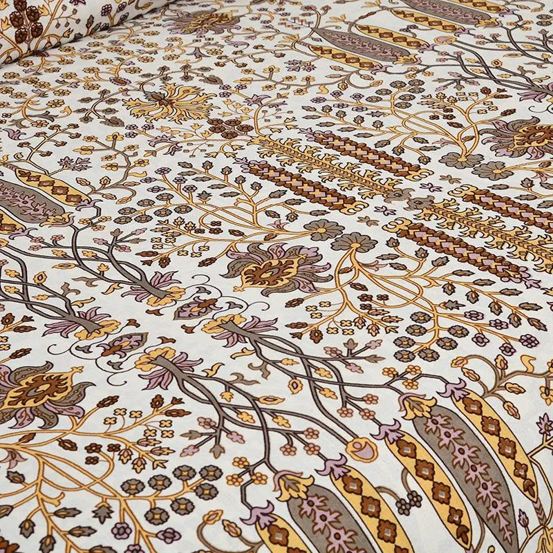 Ritu Mandala Ethnic Cotton Bedsheet (Brown,Beige) - 160 TC media 5