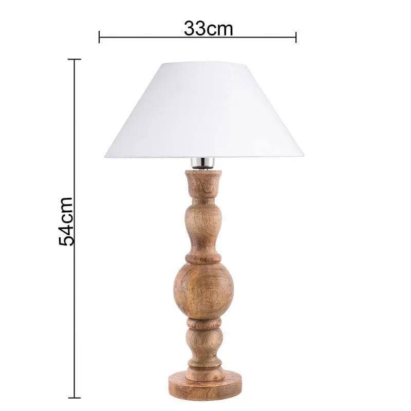 Espoir Wooden Fabric Table Lamp - Brown,White media 5