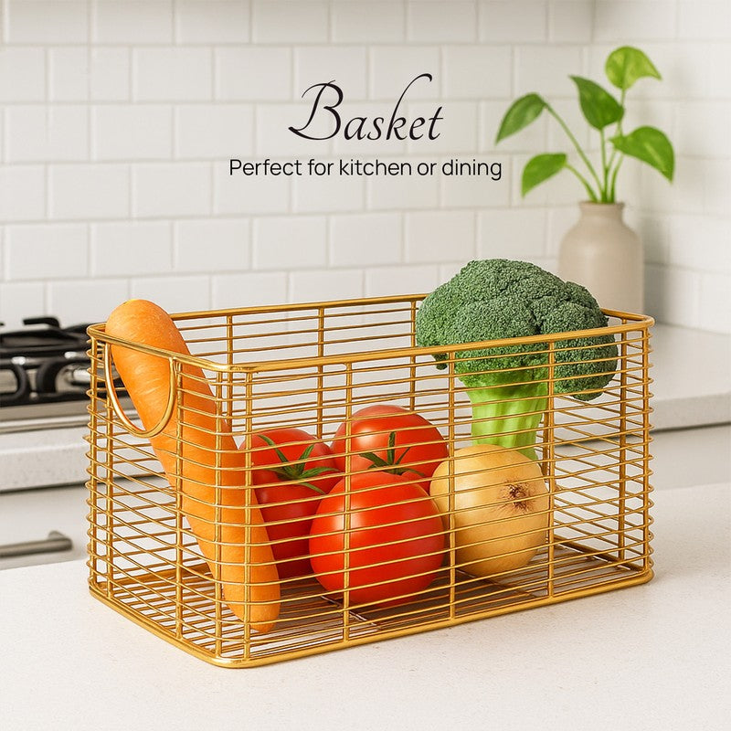 Foxy Boxy Mesh Basket - Gold media 4