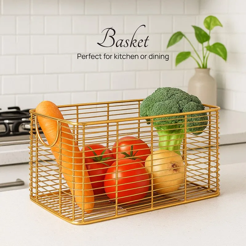 Foxy Boxy Mesh Basket - Gold media 4