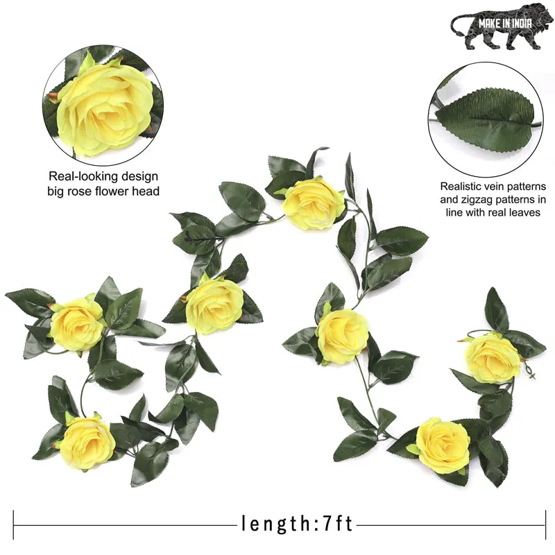 Fiora Artificial Rose Creeper (Yellow) Set of Two media 7