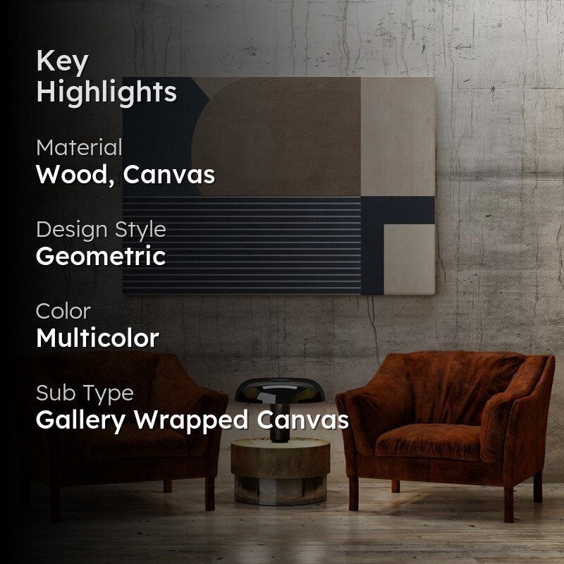 Navy Geometric figures Canvas Wall Art - Gallery Wrap media 2