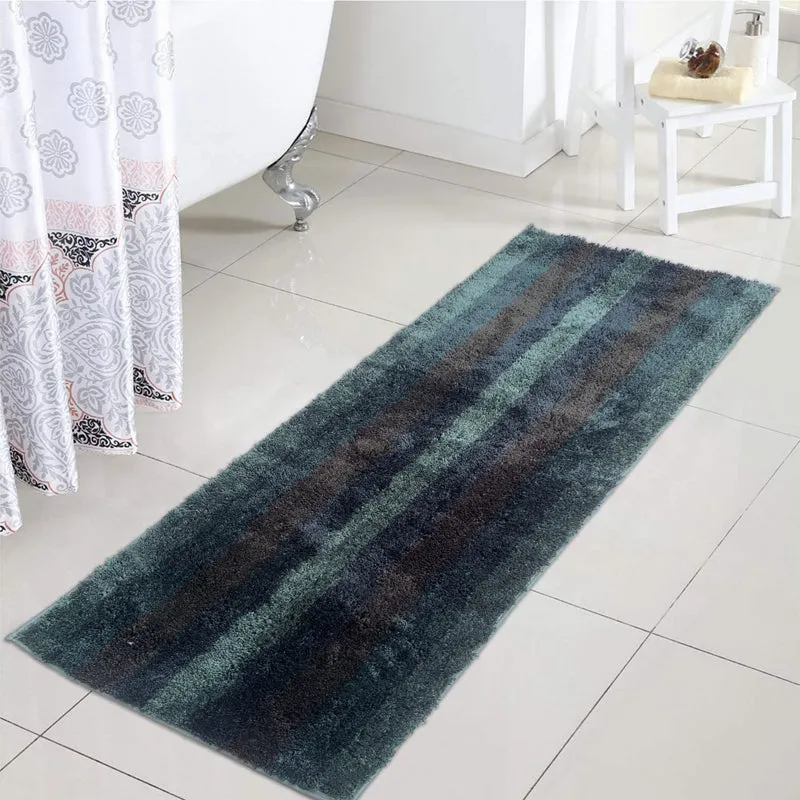 Jericho Luxe Micro Fiber Runner Rug - Green, Grey media 3