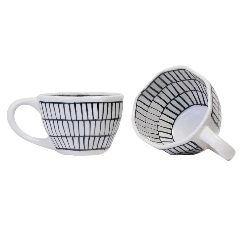 Chevron Waves Ceramic Coffee Mug (230 mL Each) - Set Of Two media 5