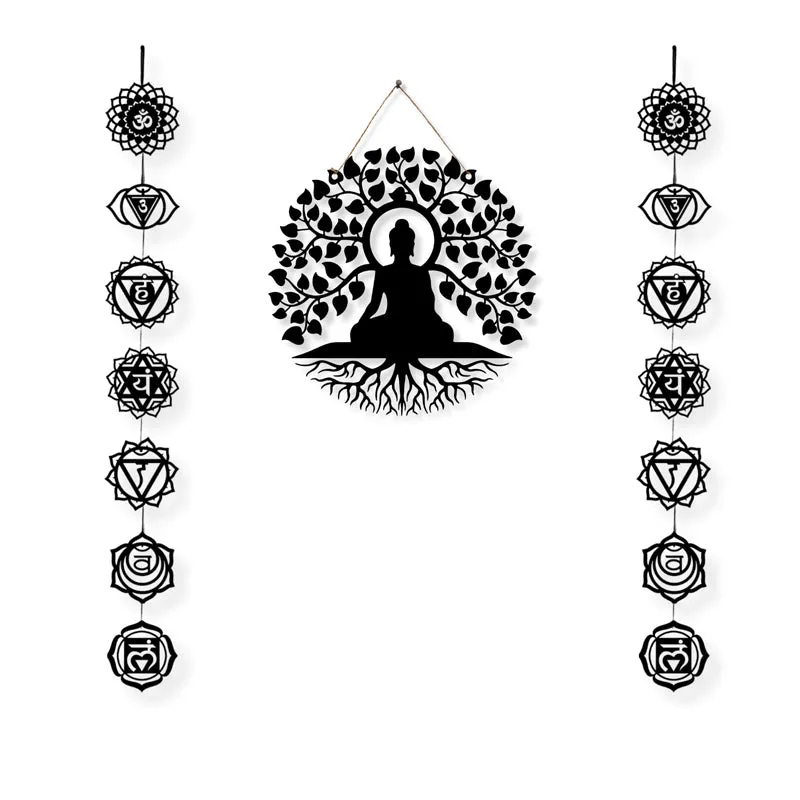 Bodhisatva and Seven Chakras Iron Wall Accent - Set Of Three media 3