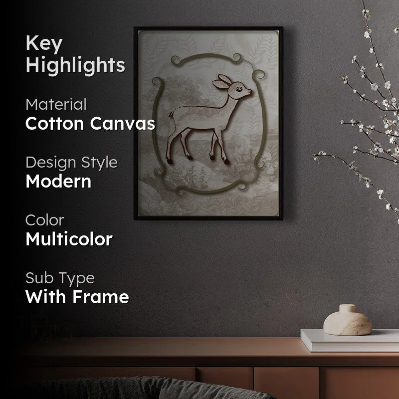 Fawn Fern Wall Art with Black Frame media 2