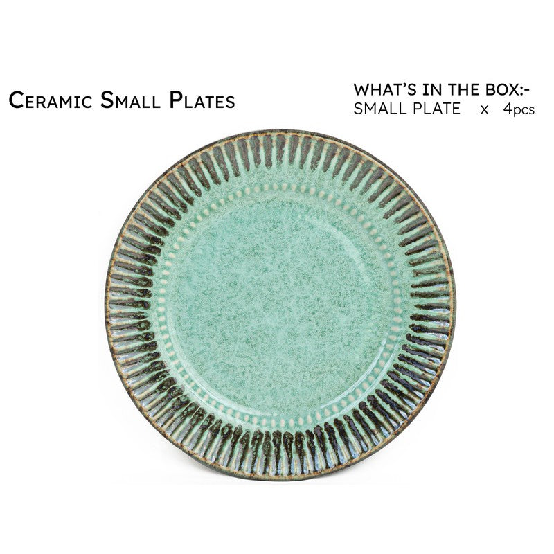 Mintora Green Ceramic Quarter Plates - Set Of Four media 5