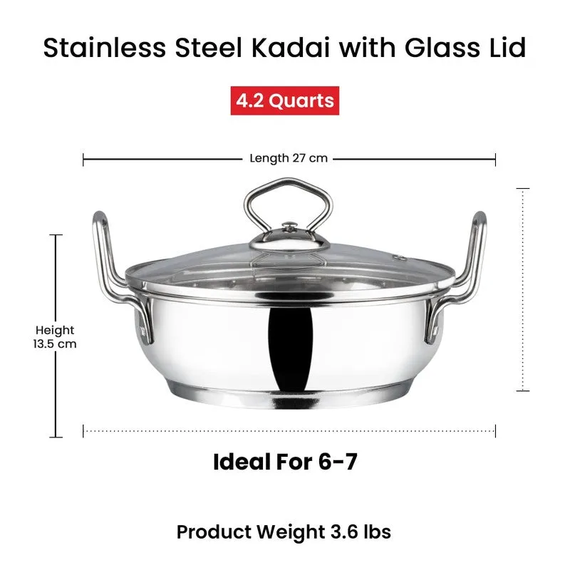 Vinod Chefs Delight Kadhai With Lid - 3700 mL media 11
