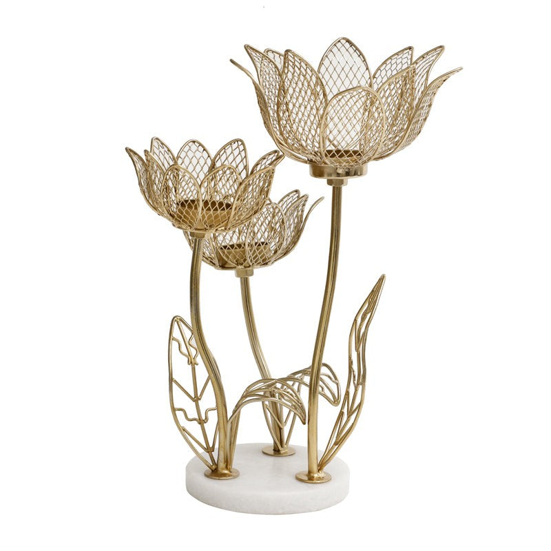 Lotus Cluster Tealight Candle Holder media 5