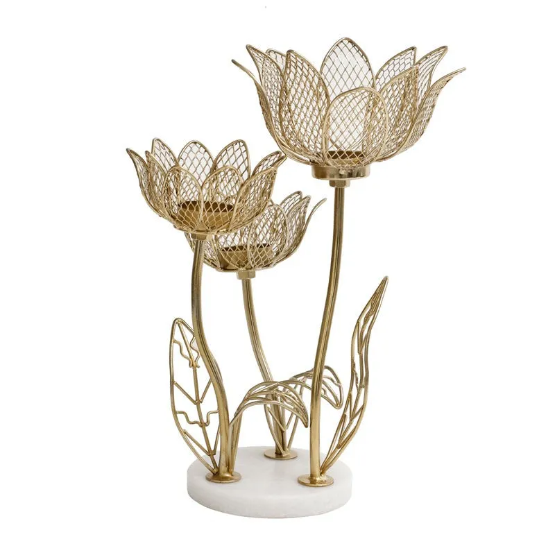 Lotus Cluster Tealight Candle Holder - 5
