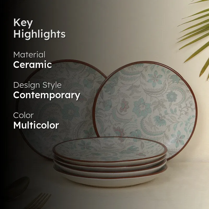 Ceramic Quarter Plate (Multicolor) - Set Of Six media 2