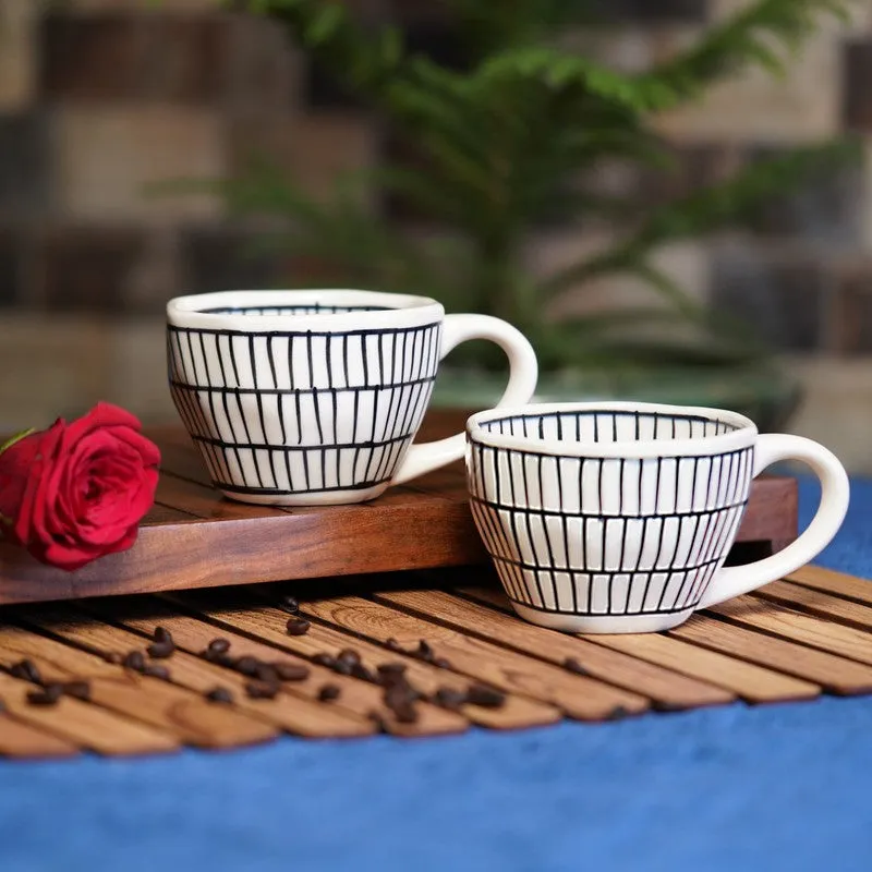 Chevron Waves Ceramic Coffee Mug (230 mL Each) - Set Of Two media 1