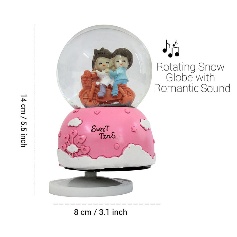 Cozy Love Story Rotating Glass Musical Showpiece media 6