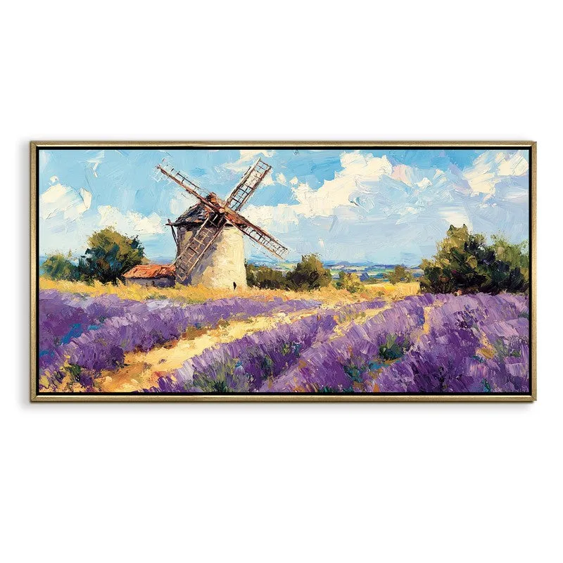 Lavender Landscape Canvas Wall Painting With Frame media 3