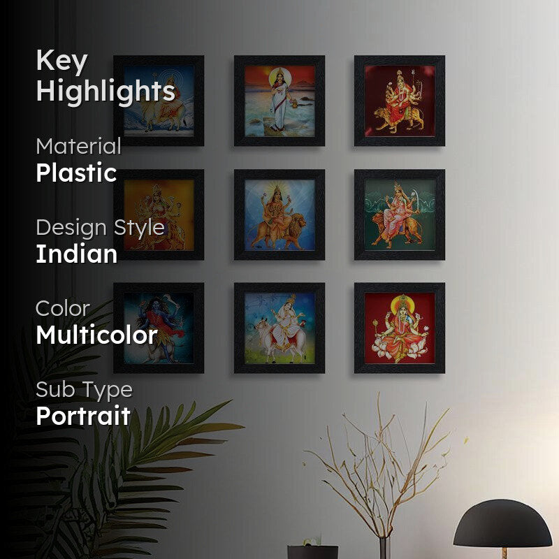 Mata Durga Bhakti Wall Art - Set Of Nine media 2
