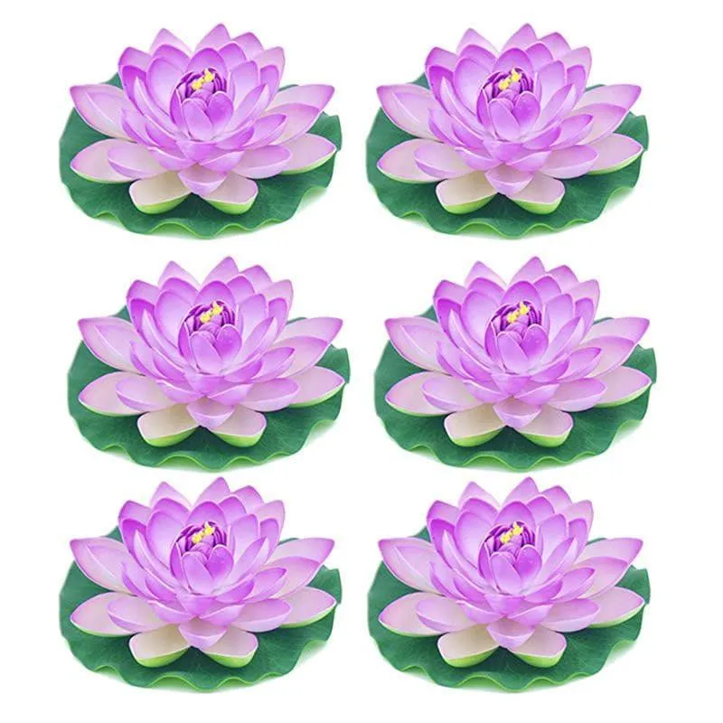 Faux Floating Lotus (Purple) - Set Of Six media 3