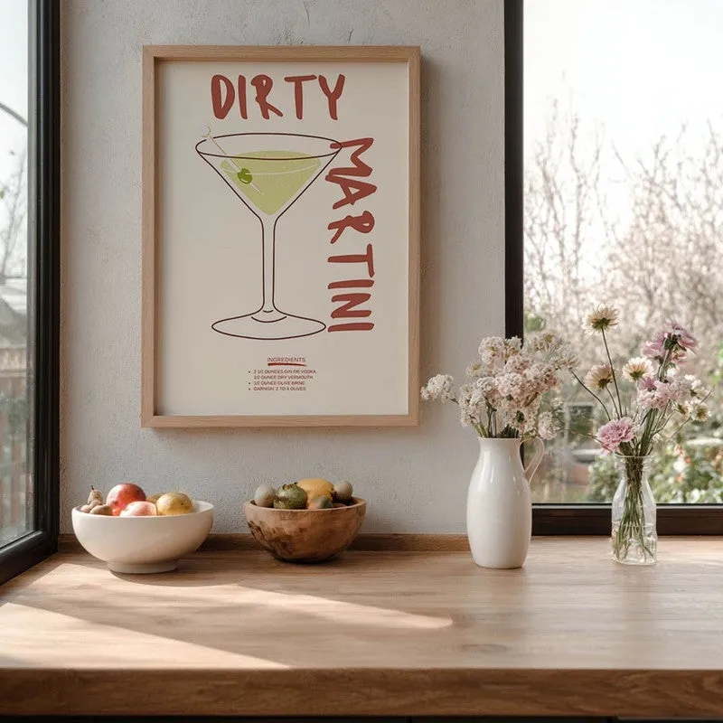Dirty Martini Archival Canvas Wall Art - White media 7
