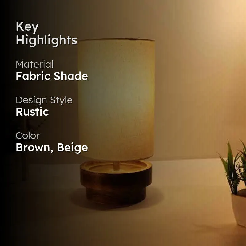 Retrospection Fabric Table Lamp - Brown,Beige media 2