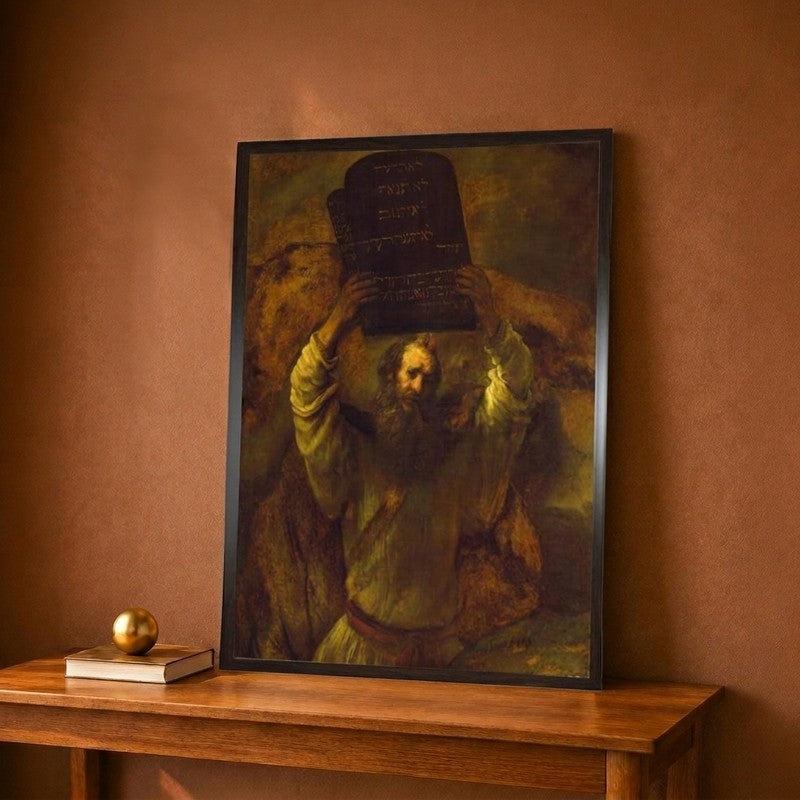 Moses Breaking The Tablets Of The Law 1659 Canvas Wall Painting - 9 x 12 Inches