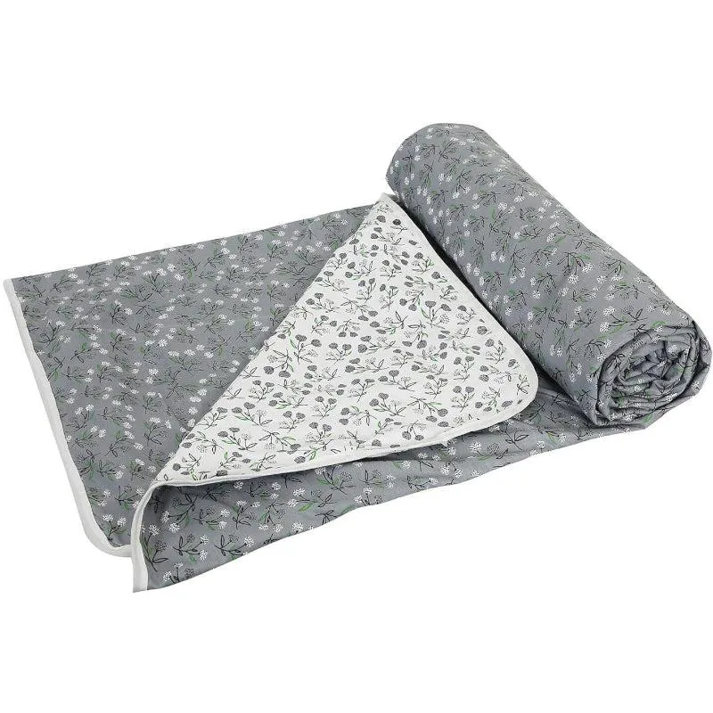 Loka Floral Reversible Cotton Dohar (Grey) - 180 GSM media 4