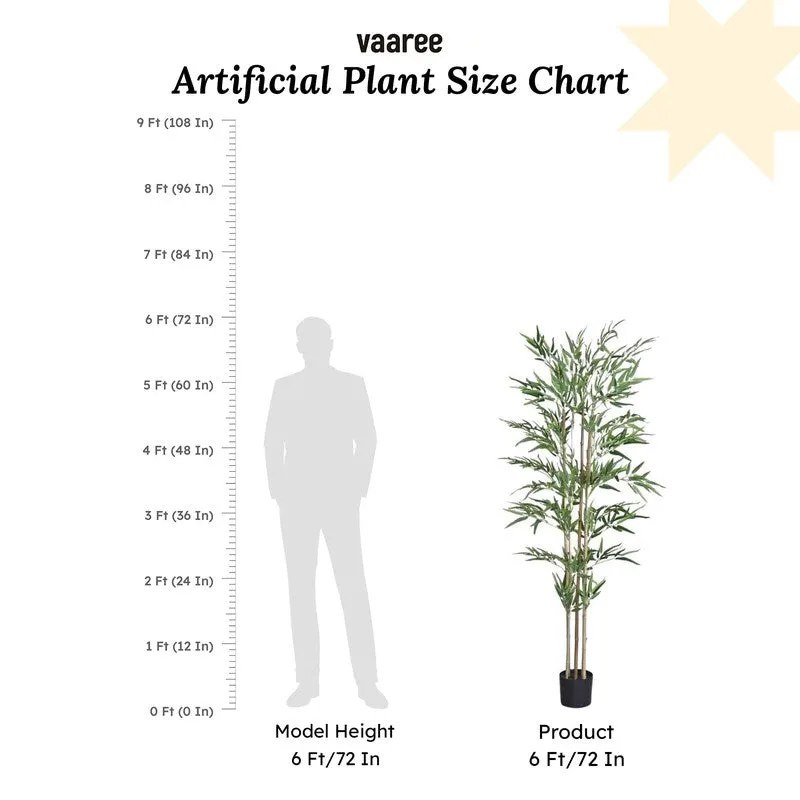 Artificial Bamboo Plant With Pot (Black) - 5.9 Feet media 8